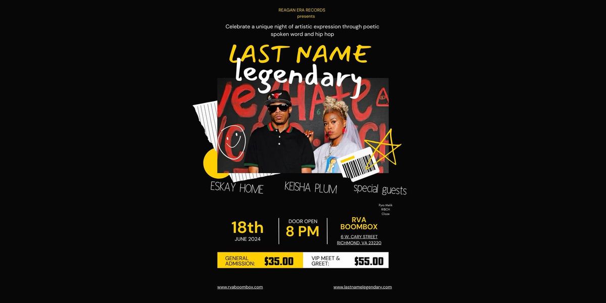 Last Name Legendary Tour feat. Keisha Plum - Eskay Home - DJ Aquaria