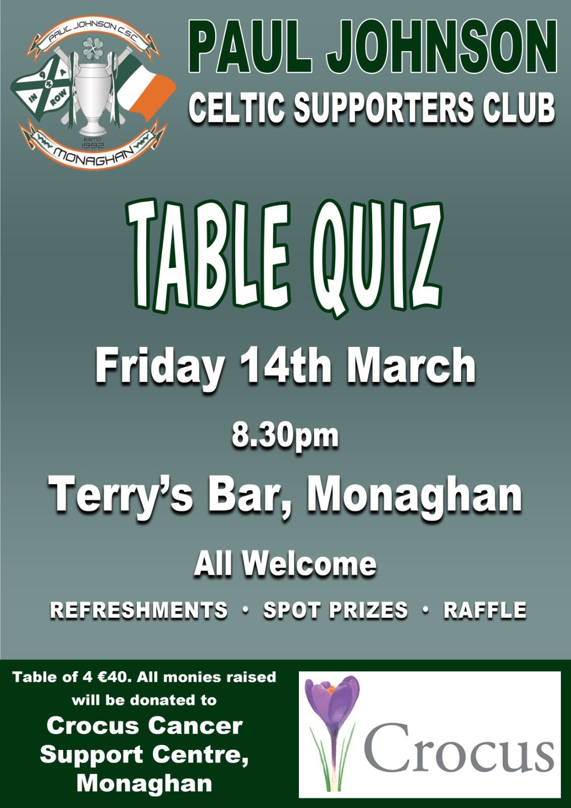 Paul Johnson CSC Charity Table Quiz