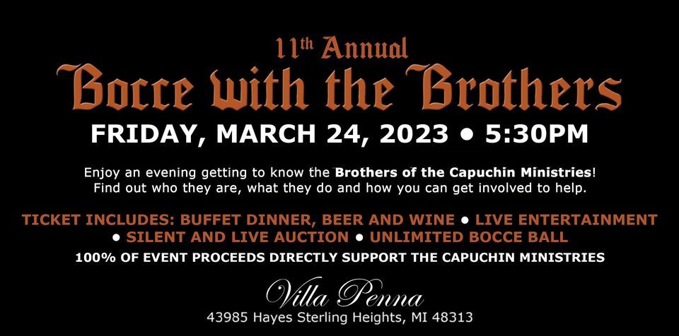 11th Annual Bocce with the Brothers Fundraising Event