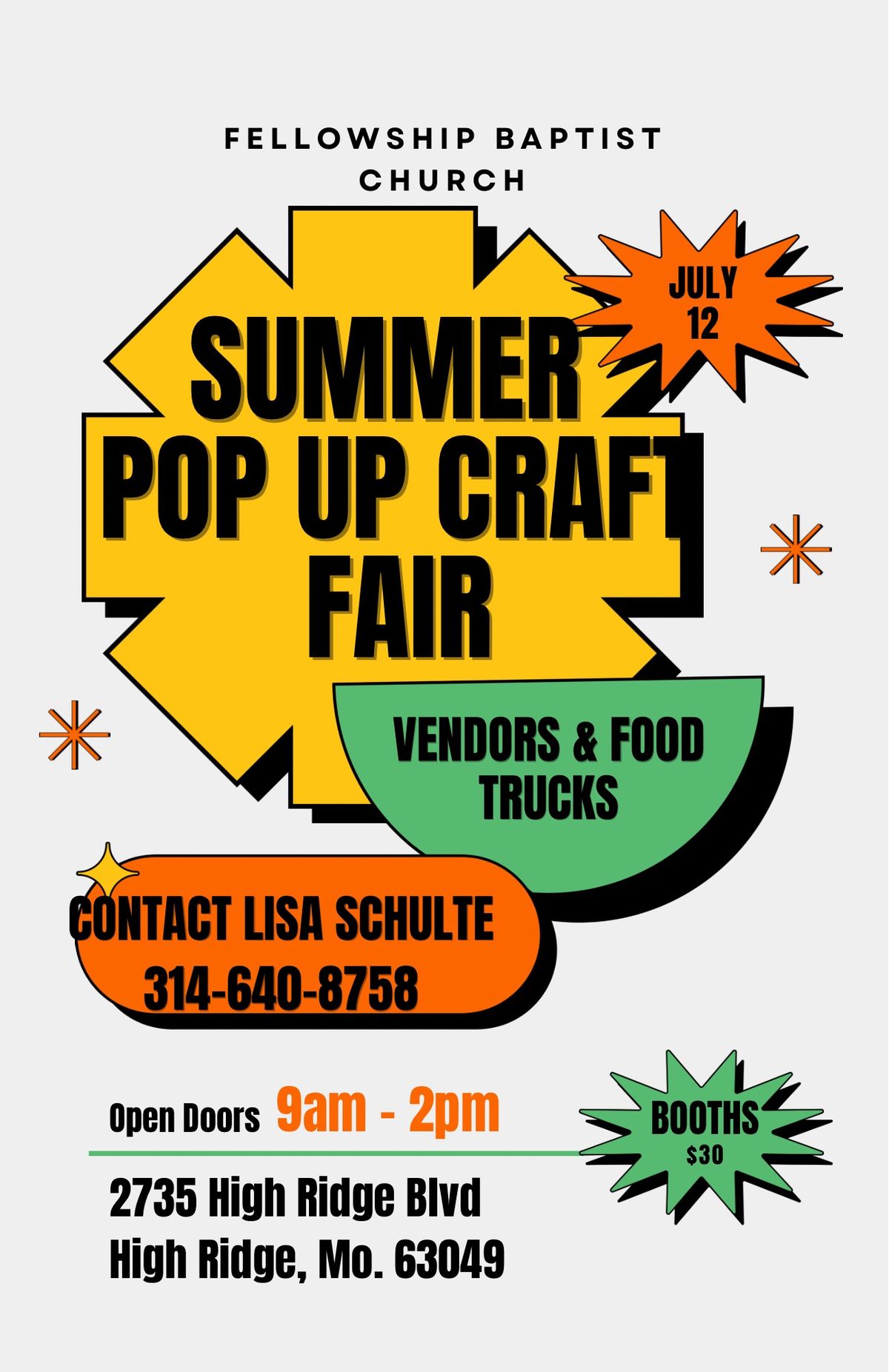 Fellowship Pop Up craft Fair