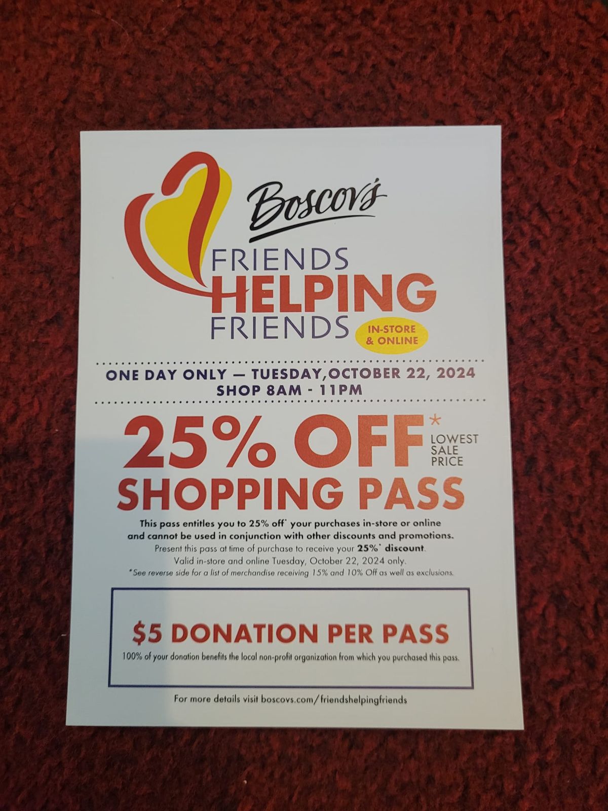 Boscov's Friends Helping Friends Event