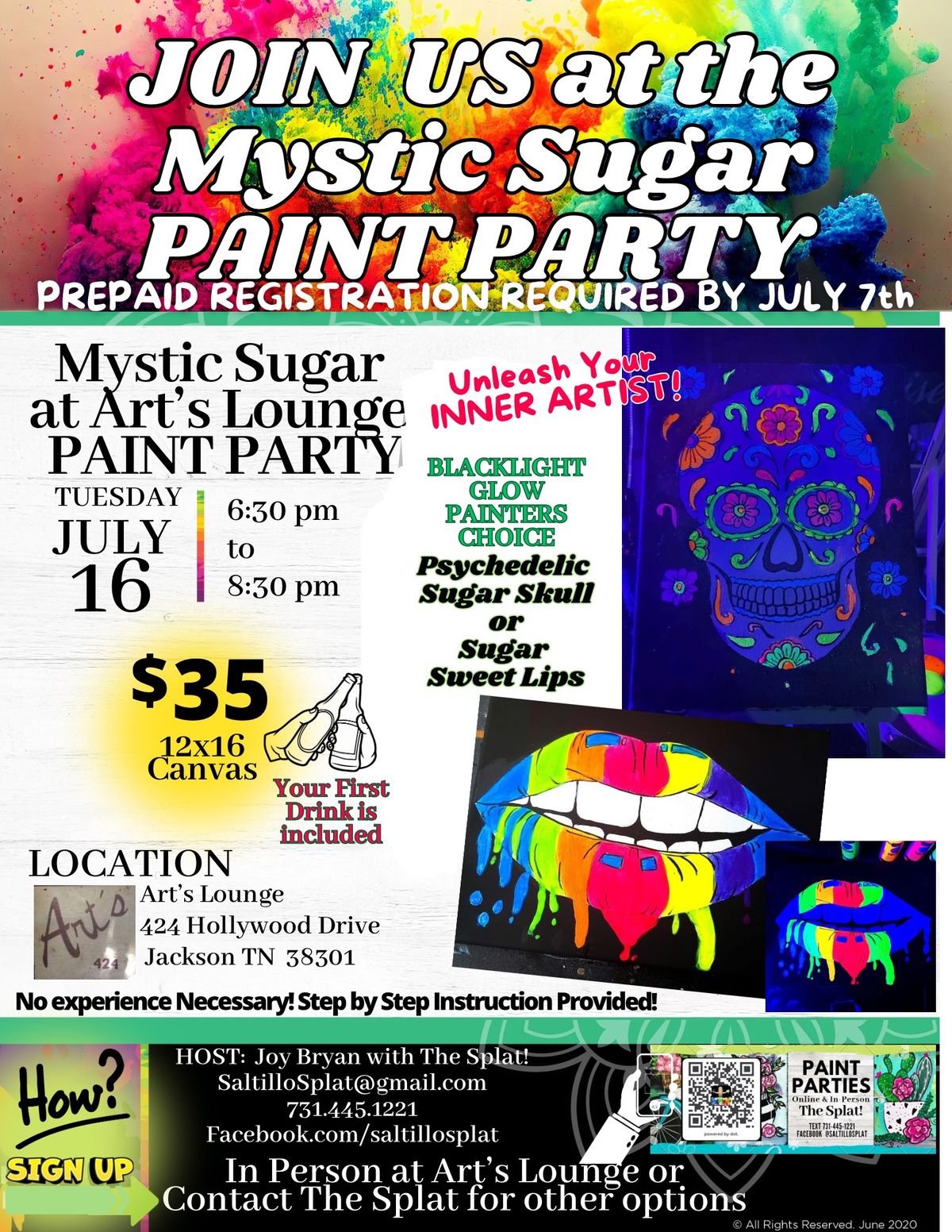 Mystic Sugar Paint Party at Art\u2019s Lounge
