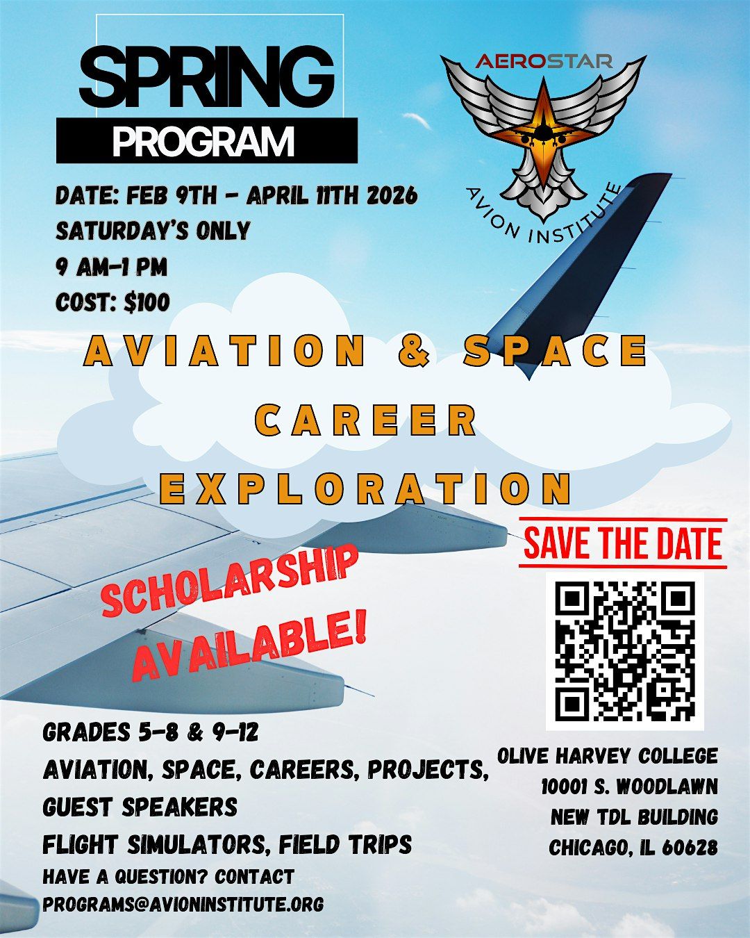 AeroStar Aviation Exploration Spring 2026 Session (Feb 9th - April 11th)