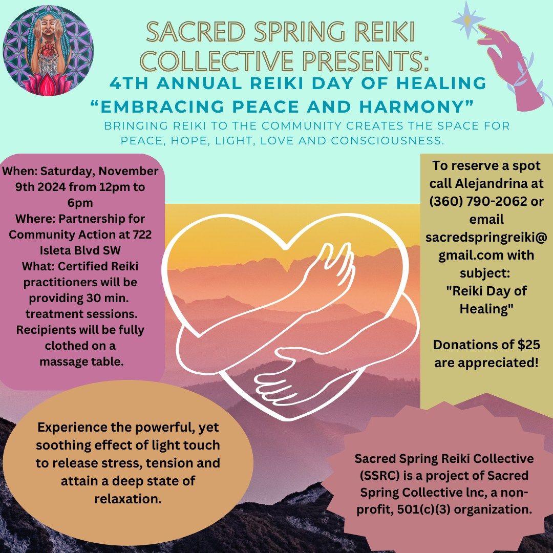 4th Annual Reiki Day of Healing:  Embracing Peace and Harmony