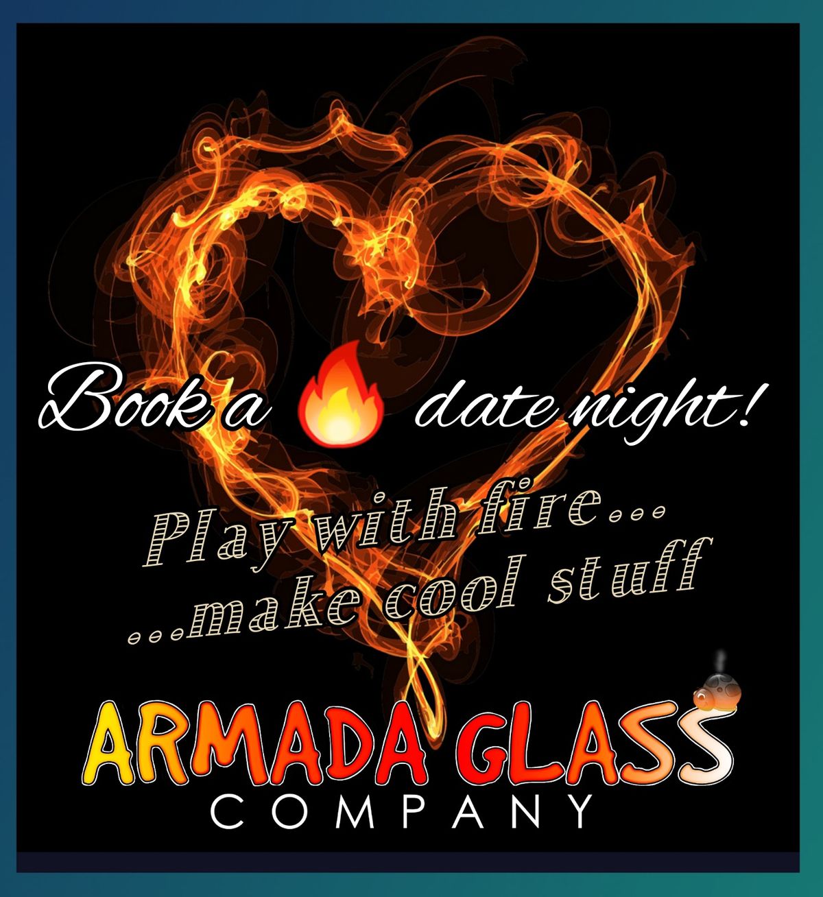 Book a \ud83d\udd25 Date Night with Glassblowing Lessons! Play with fire, make cool stuff!