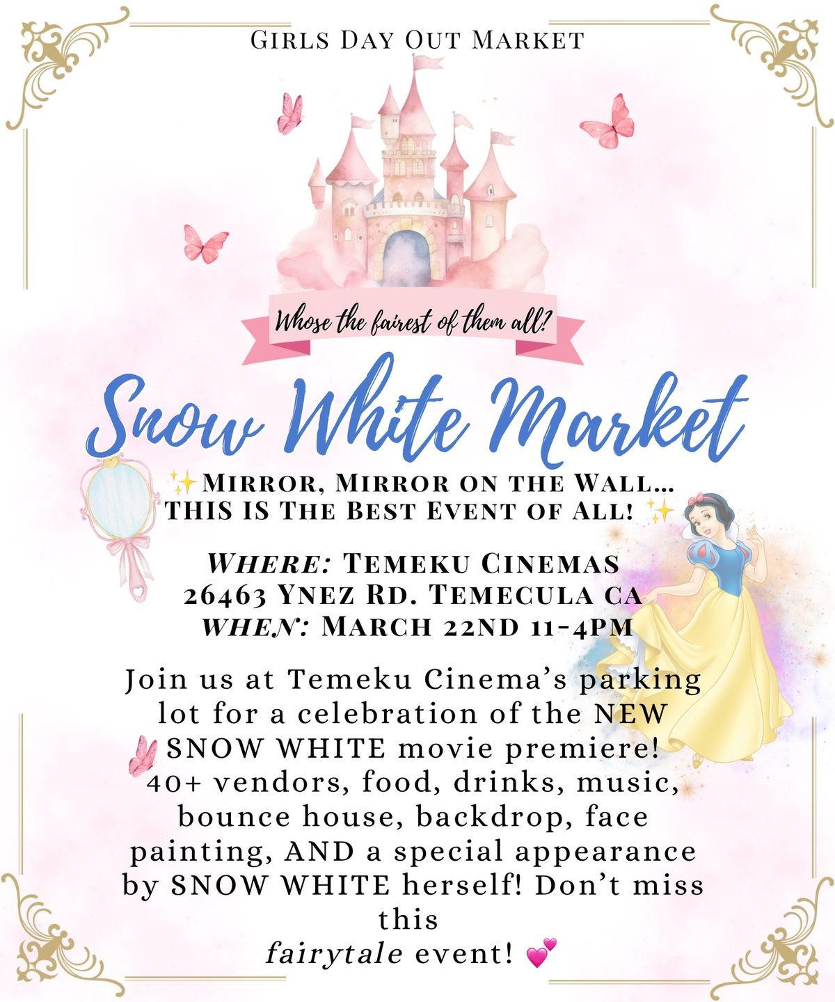 Snow White vendor market 