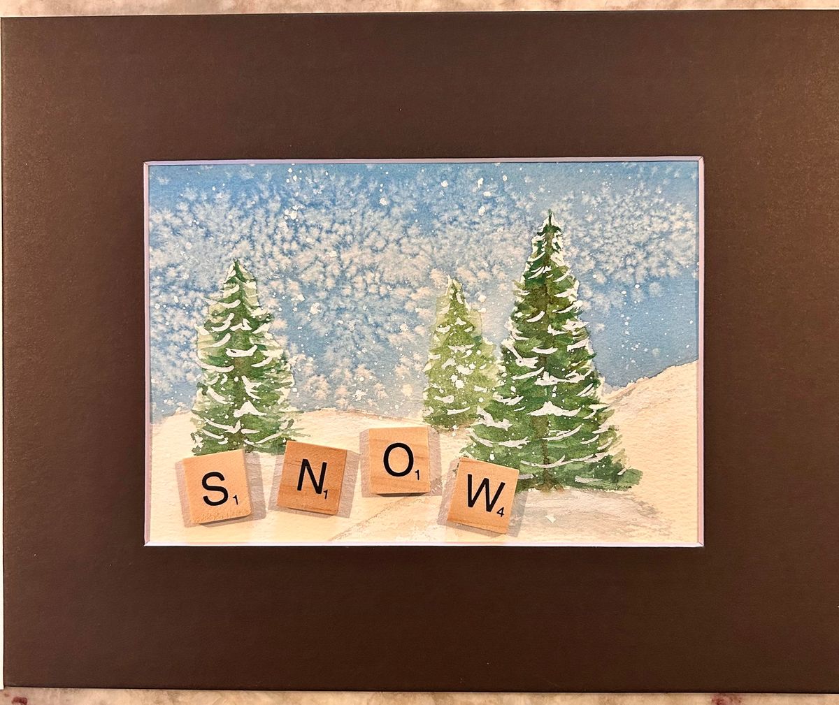 Watercolor Snow Trees w\/ Tracey