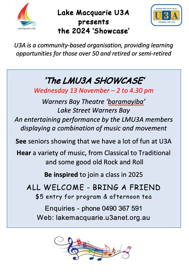 Lake Mac U3A SHOWCASE