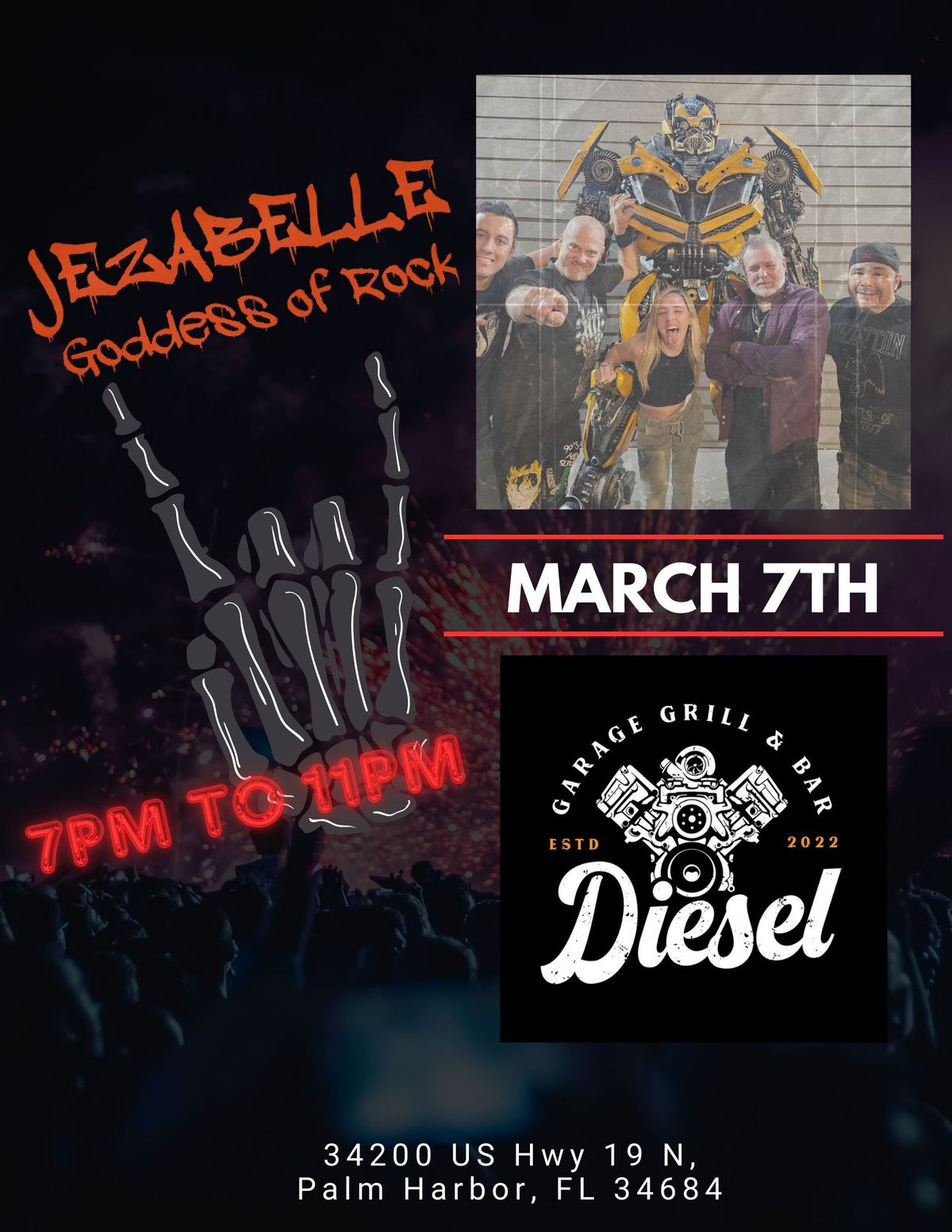 Jezabelle Rocks Diesel Garage Bar & Grill 