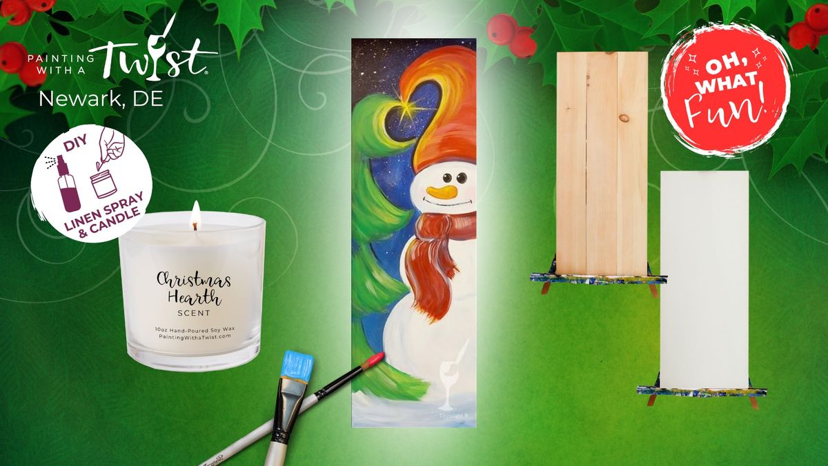 Paint & Sip - Family Happy Hour: Friendly Winter Nights - $5 Off (Candle & Other Add-Ons Available)