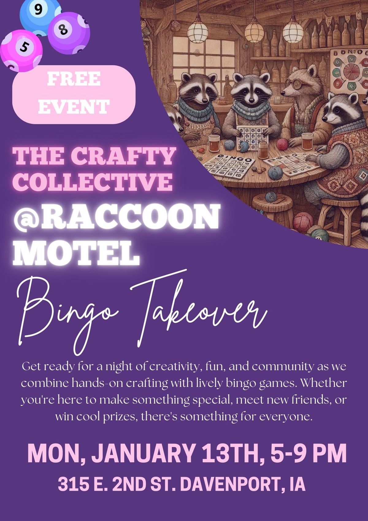 The Crafty Collective @Raccoon Motel! \u2728BINGO TAKEOVER!\u2728