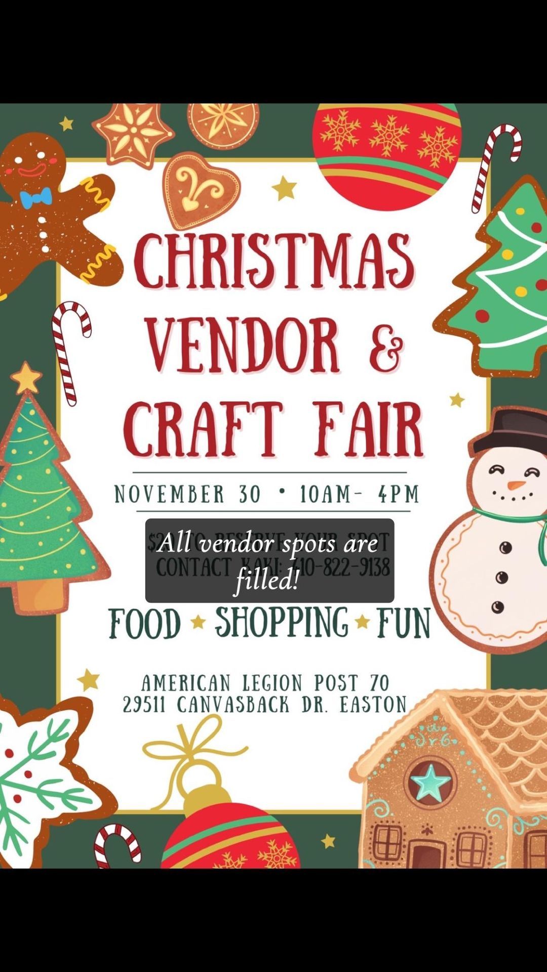 Christmas Vendor & Craft Fair- American Legion Post 70 