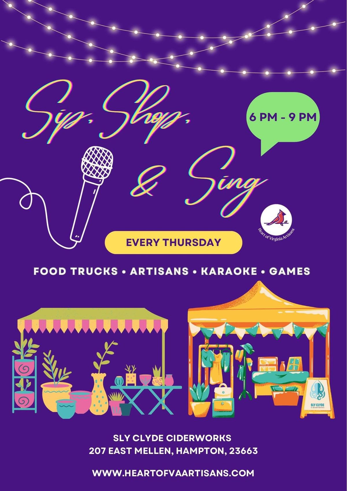 Sip, Shop, & Sing at Sly Clyde + Sun\u2019s Yums