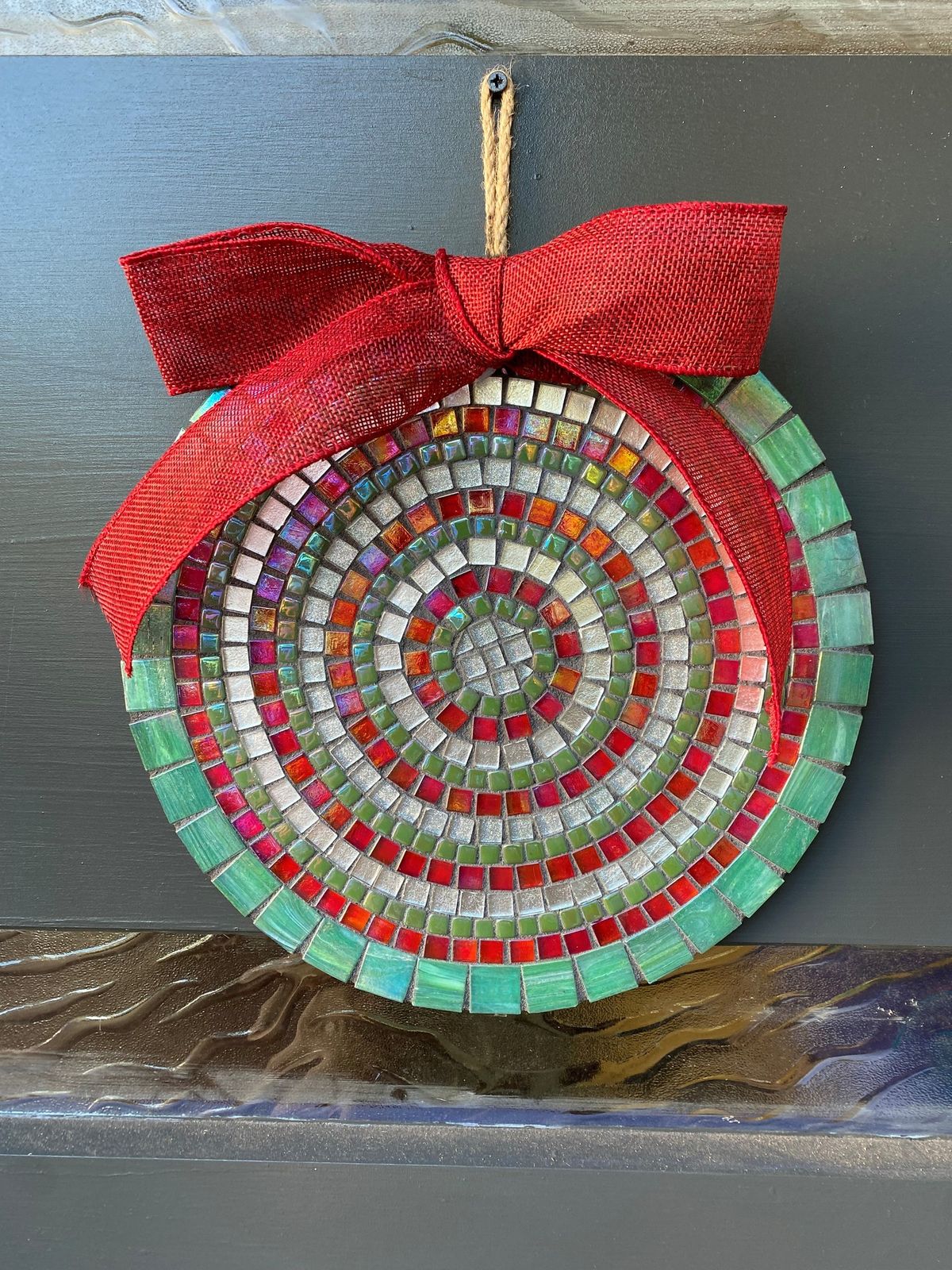 Mosaic Christmas Wreath Hanging