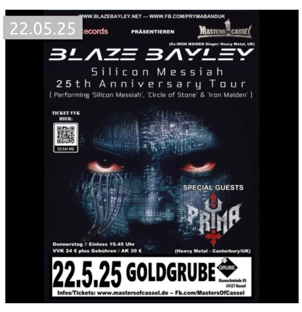 BLAZE BAYLEY + PRYMA live in der Goldgrube