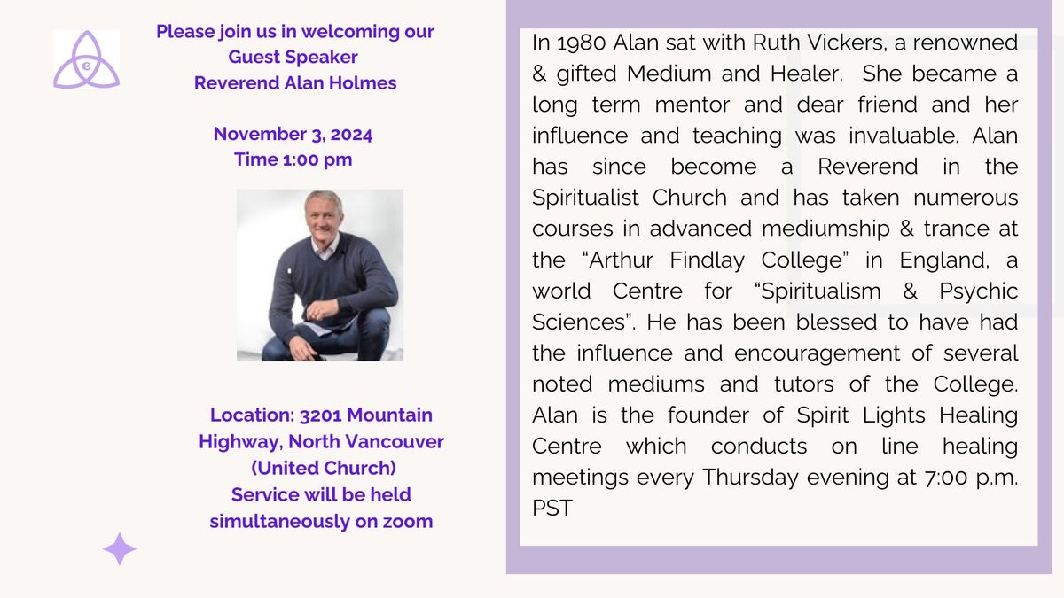 Guest Speaker - Reverend Alan Holmes