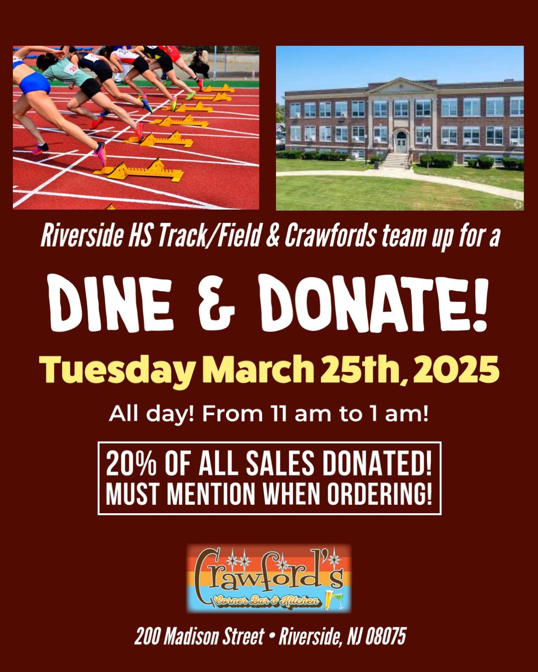 Riverside HS Track & field Dine & Donate!