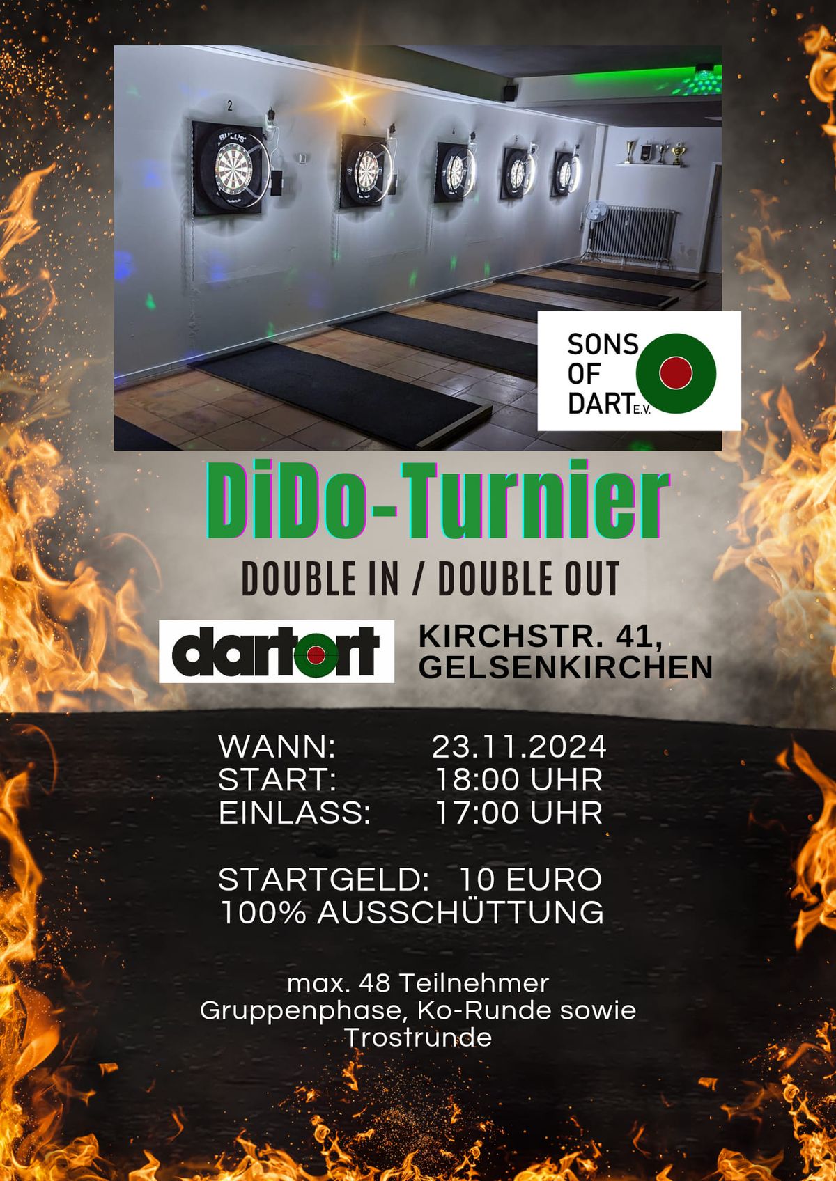 DiDo-Turnier (Modus 501, Double in\/Double Out, Einzel-Turnier)