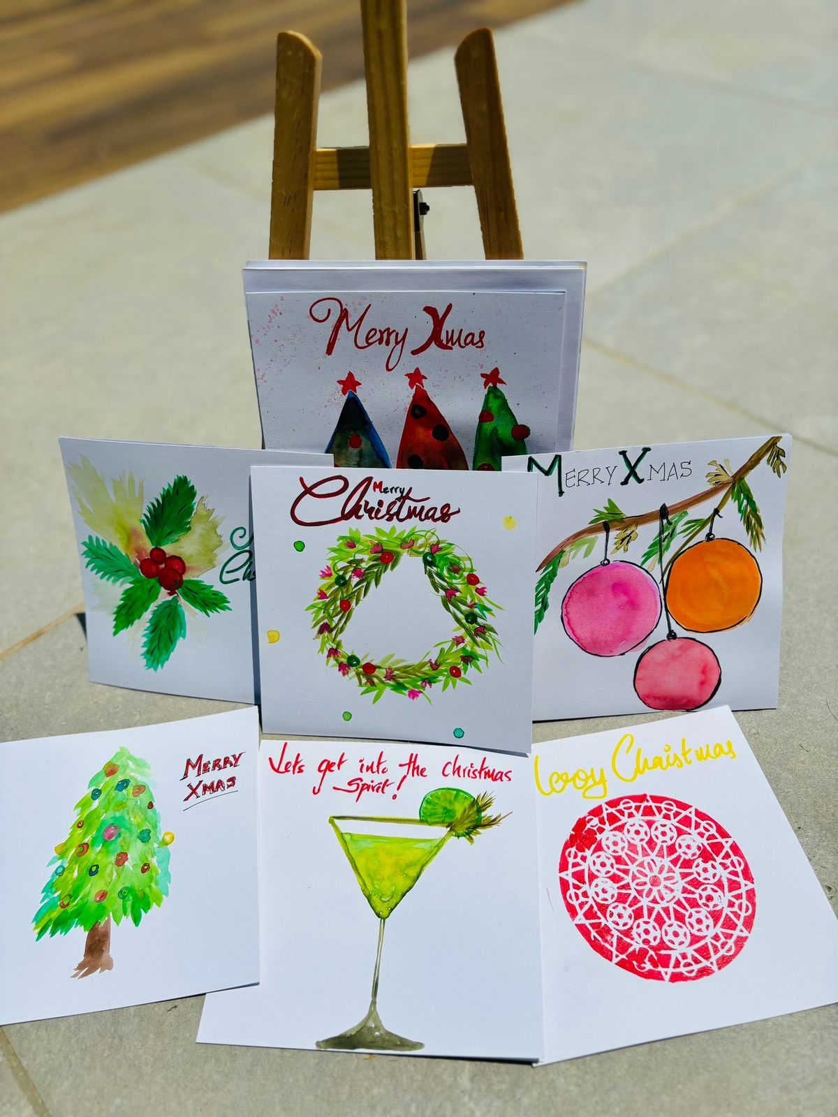 Handmade Christmas cards \ud83c\udf84\ud83c\udf77- Watercolours