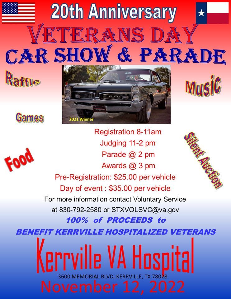 Kerrville VA Hospital Open Car Show, Kerrville Va Hospital, 12 November