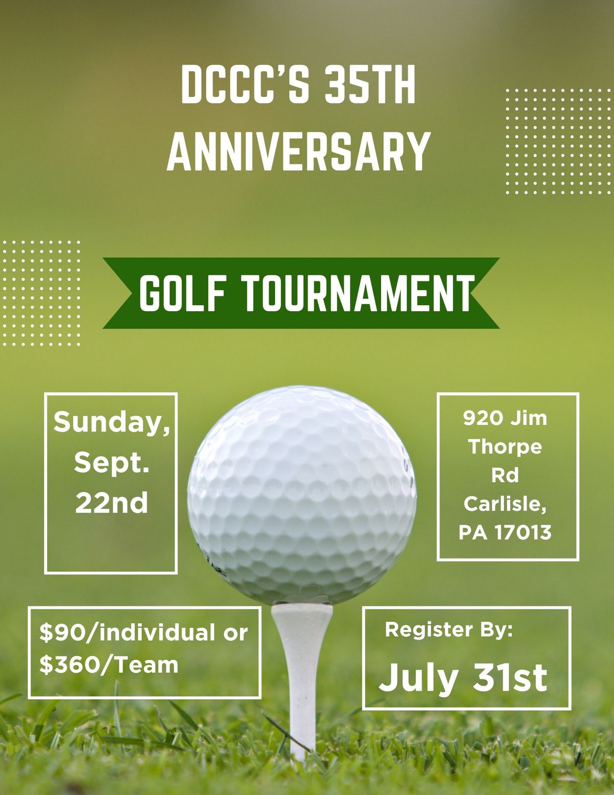 DCCC 35th Anniversary Golf Tournament