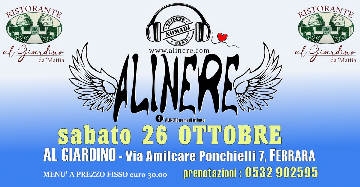 ALINERE cena+live AL GIARDINO - FERRARA