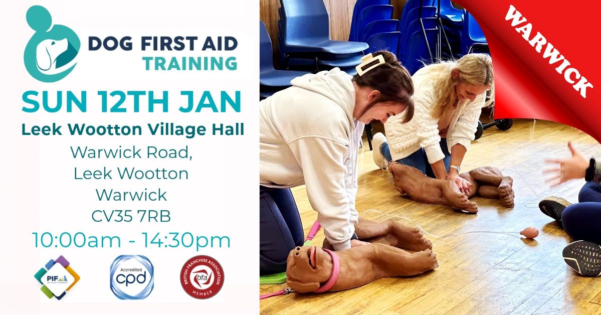 Leek Wootton - Warwick Dog First Aid Course \ud83d\udc36\u2764\ufe0f\u200d\ud83e\ude79