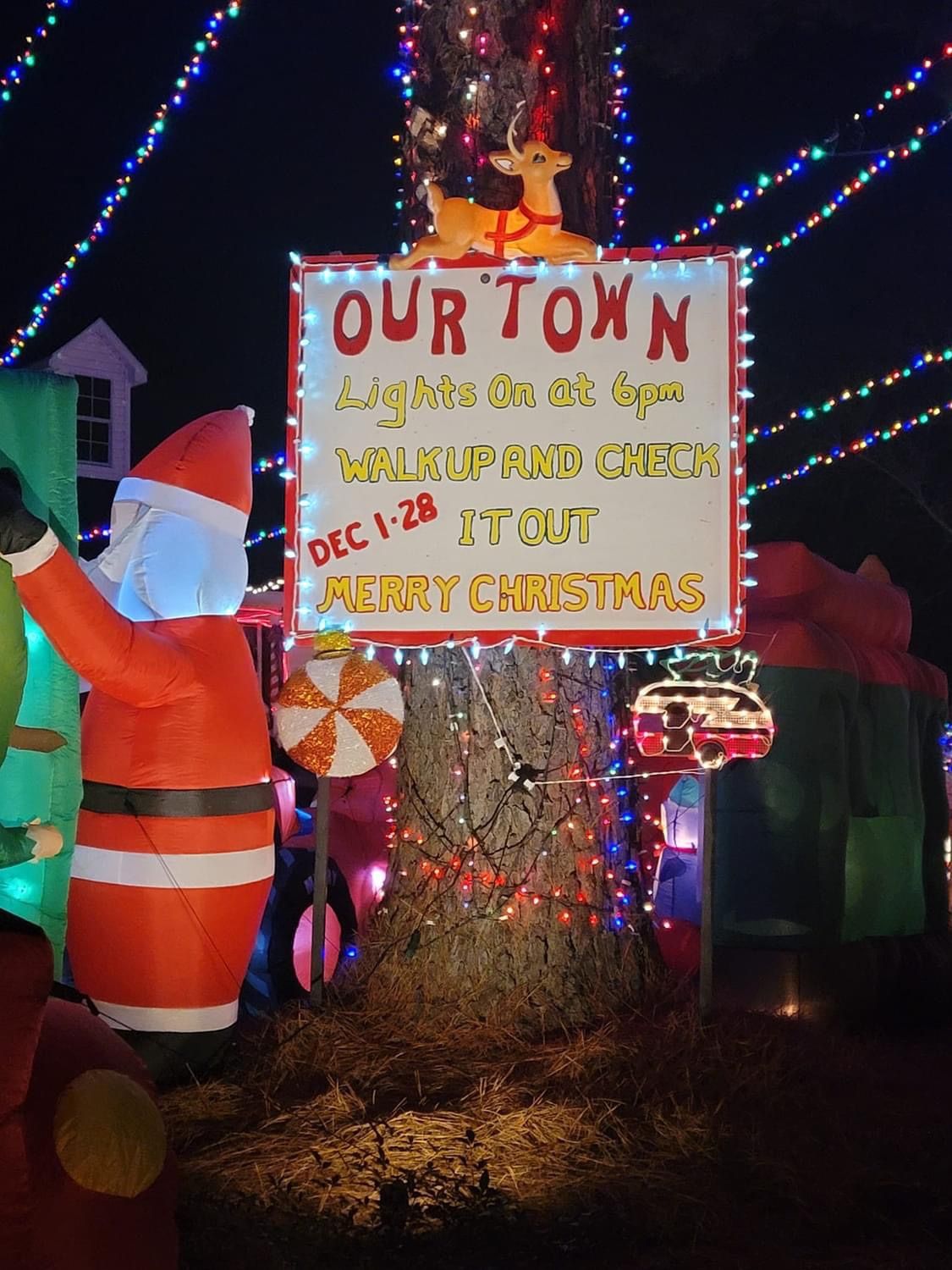 Opening Night Of Our Town Christmas Light Display