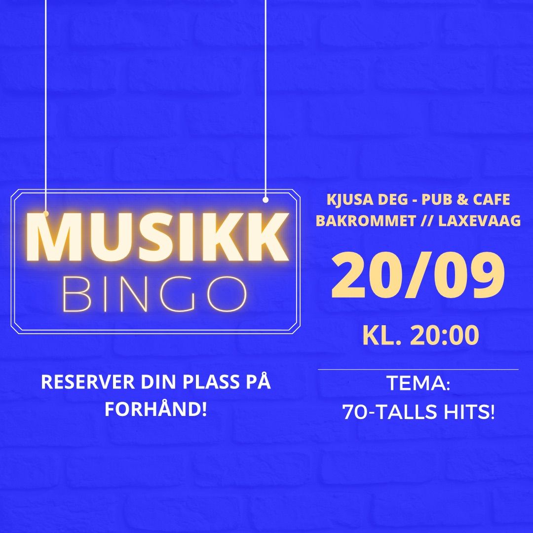 Musikkbingo\ud83c\udfb6 70-Talls Hits\ud83d\udc83\ud83d\udd7a