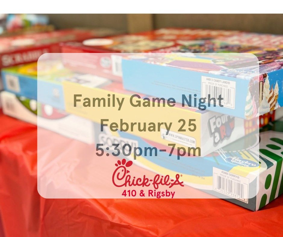 Family Game Night with Free Ice Dream Topping Bar