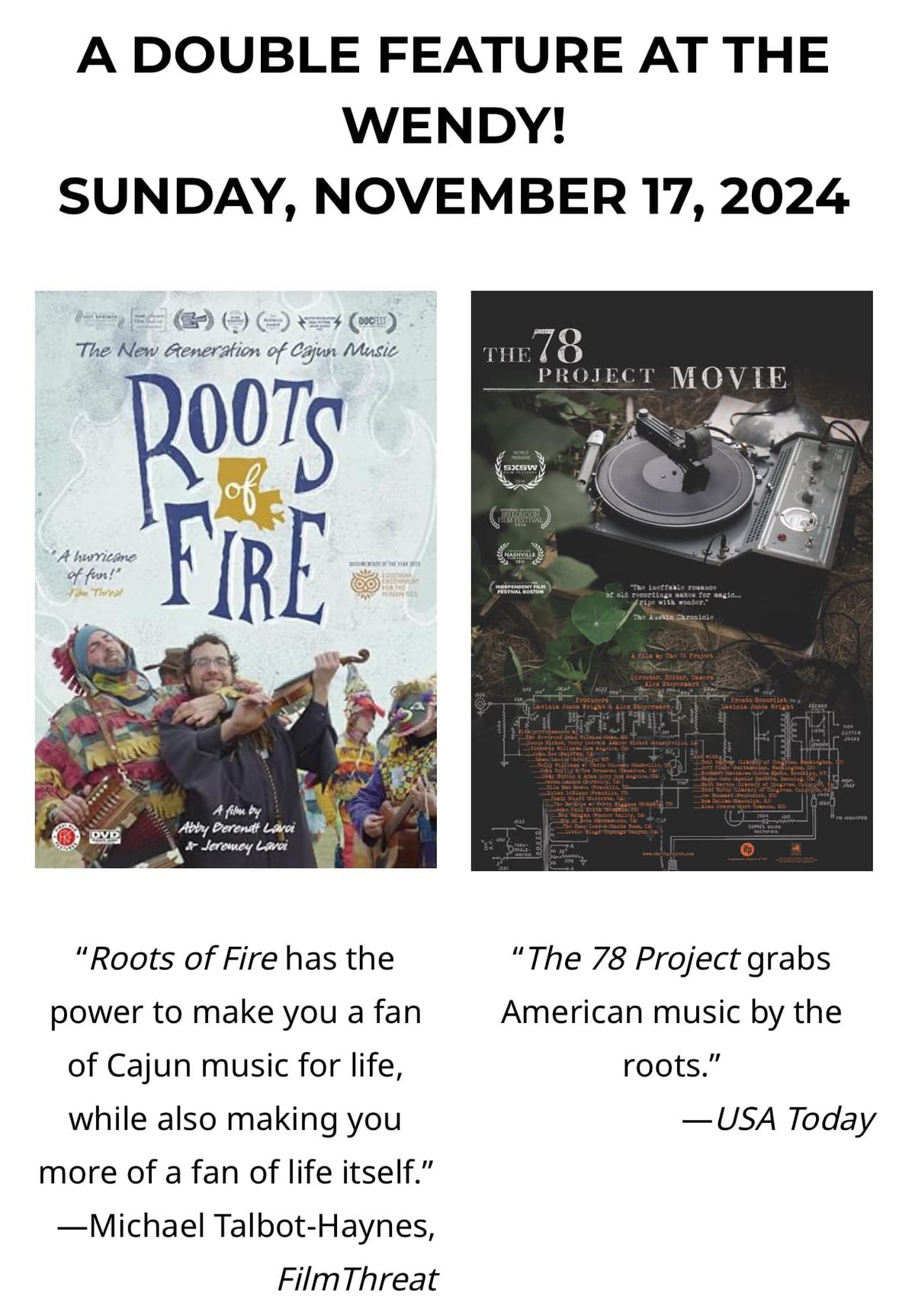 Fall Film Festival--Double Feature 