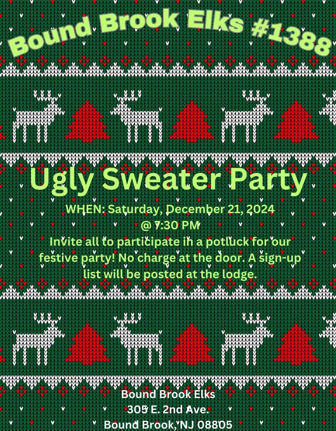 Ugly Sweater Party and Potluck