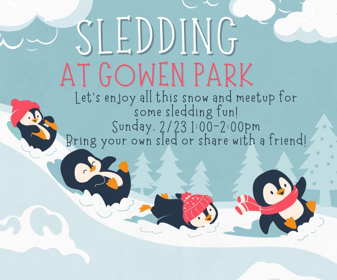 Sledding at Gowen Park