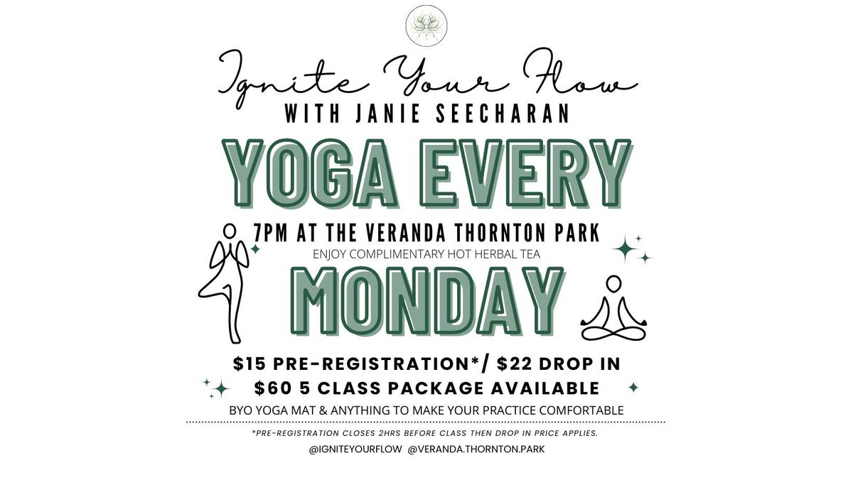 Yoga Every Monday at The Veranda, Thornton Park, Downtown Orlando