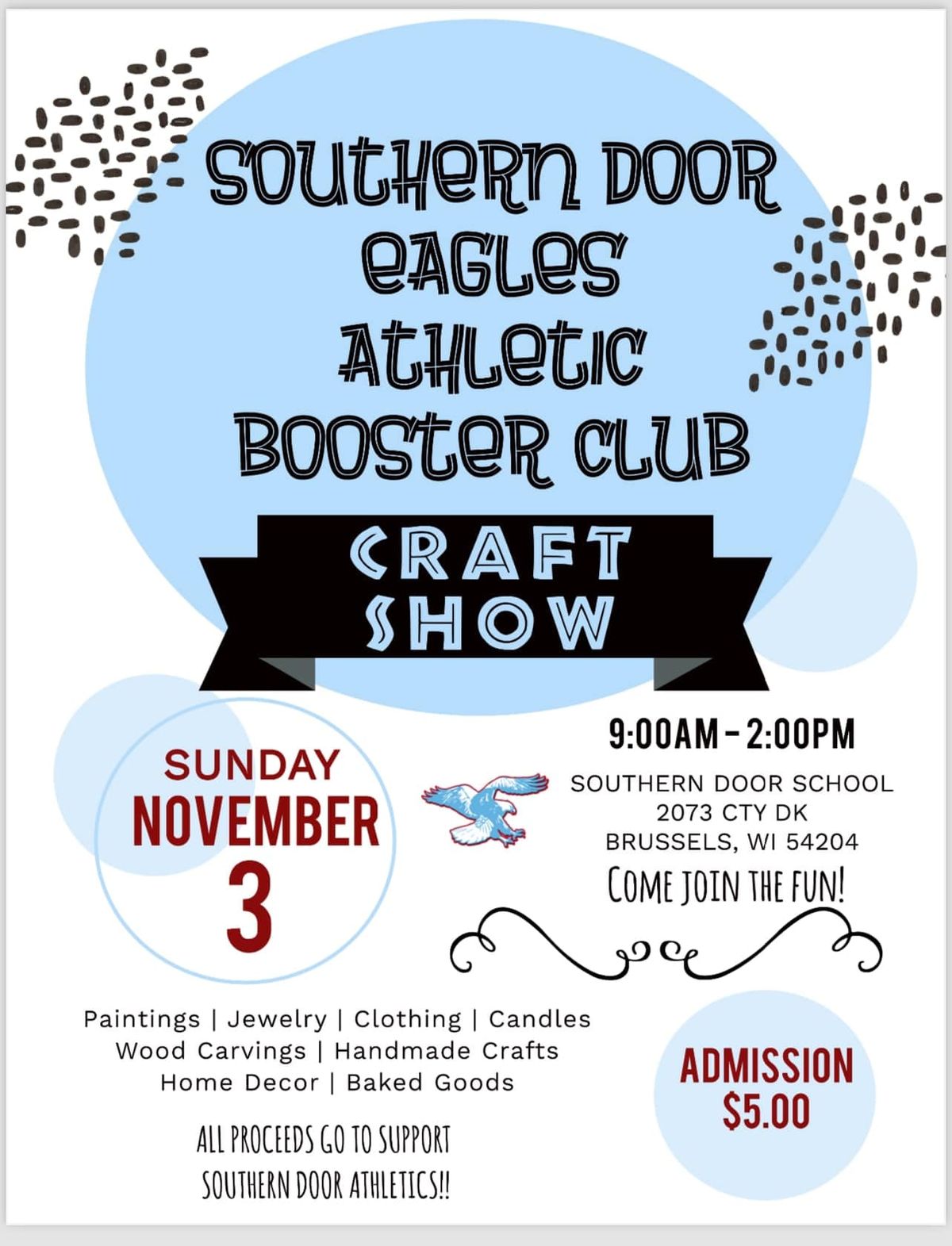 Southern Door Eagles Athletic Booster Club Craft Show