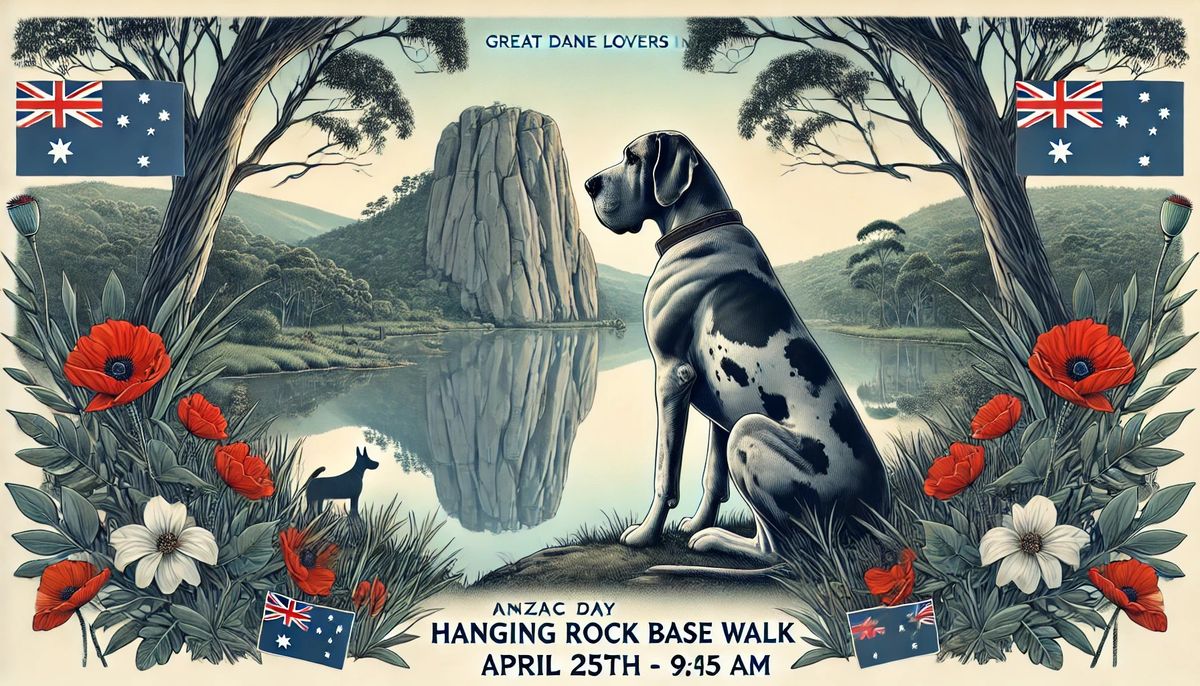 \ud83d\udce3 Great Dane Lovers Event: Anzac Day Hanging Rock Base Walk