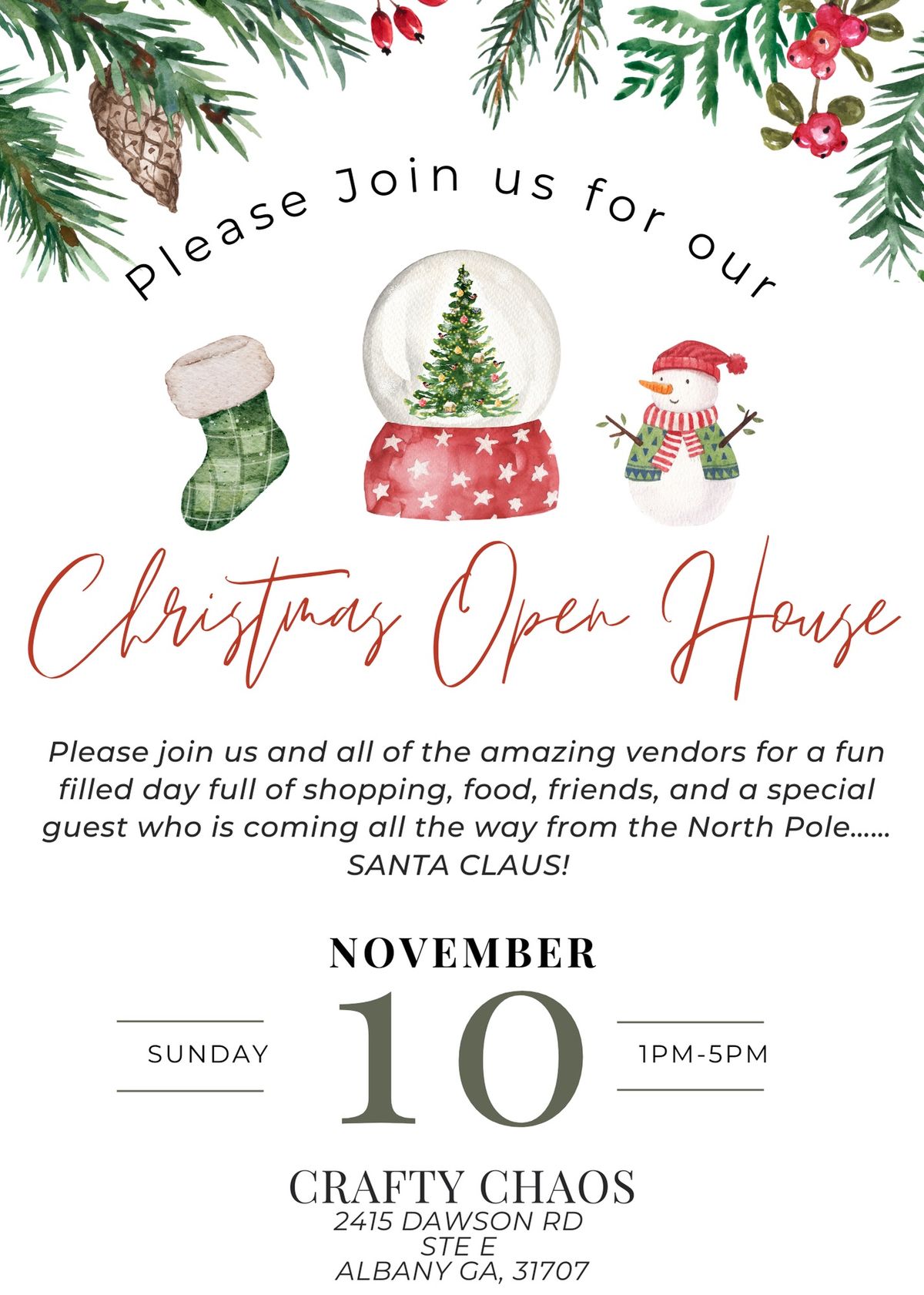 Crafty Chaos Christmas open house 