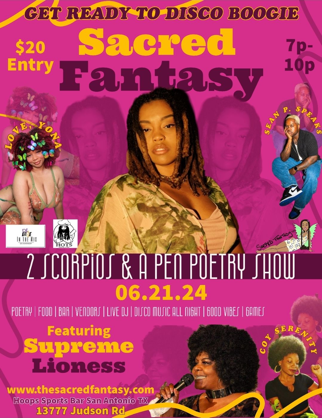 2 Scorpios & A Pen Poetry Show at Hoops Sports Bar (Disco Boogie)