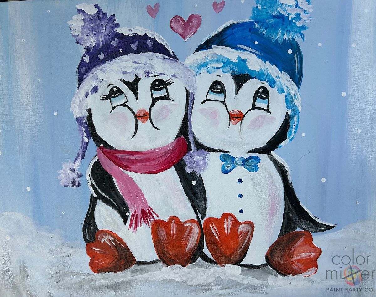 Penguin Love Painting Class 