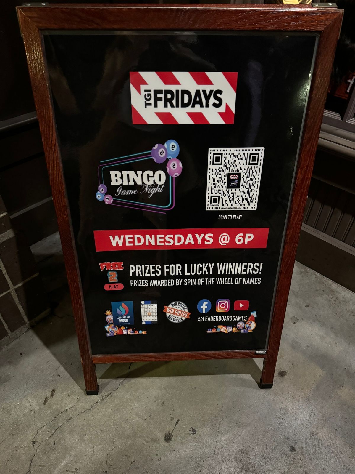 BINGO & dinner at Friday's 