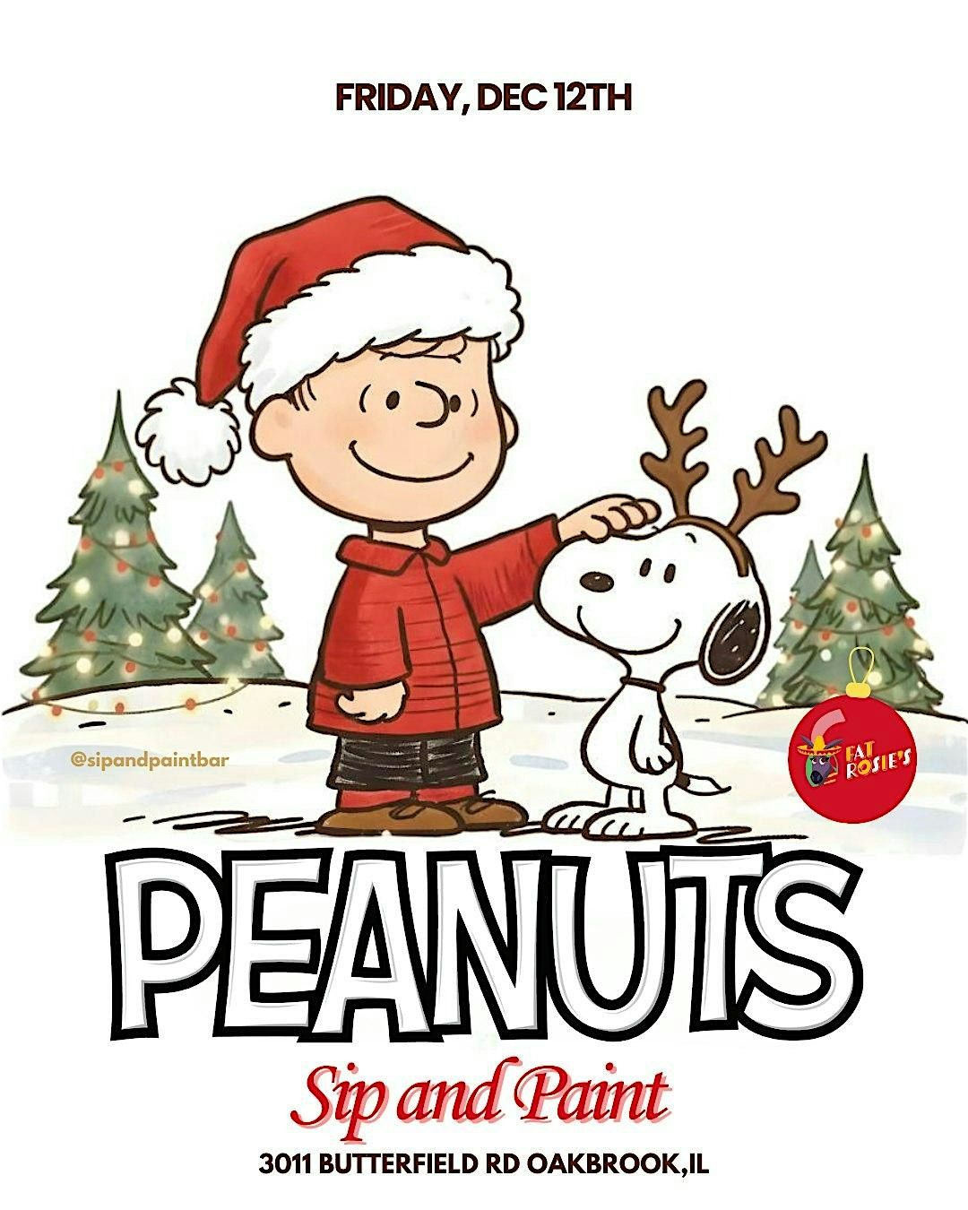 Peanuts Christmas Edition: Sip and Paint