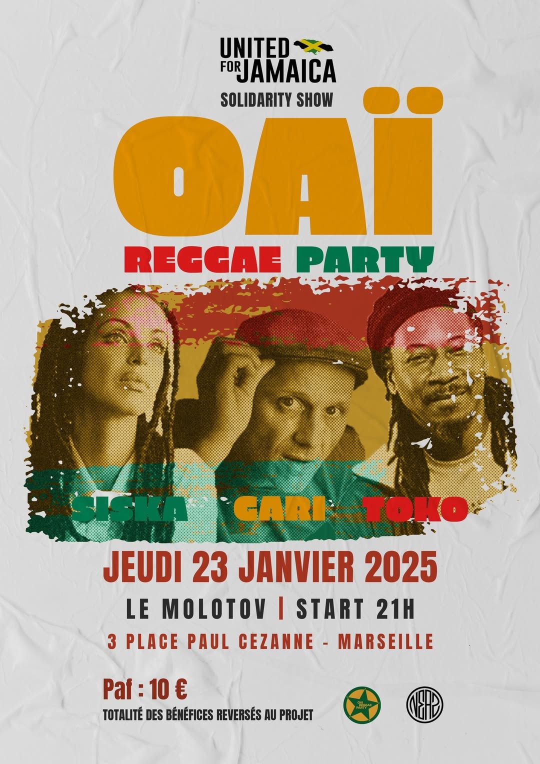 OAI REGGAE PARTY : SISKA + GARI GR\u00c8U + TOKO + RASTYRON \u2022 Le Molotov, Marseille