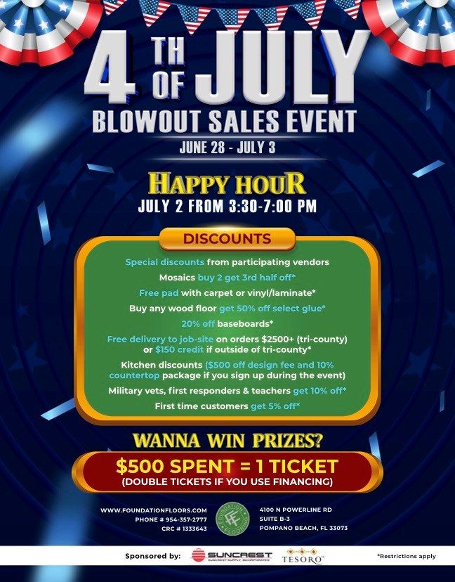 4th of July Blowout Sales Event