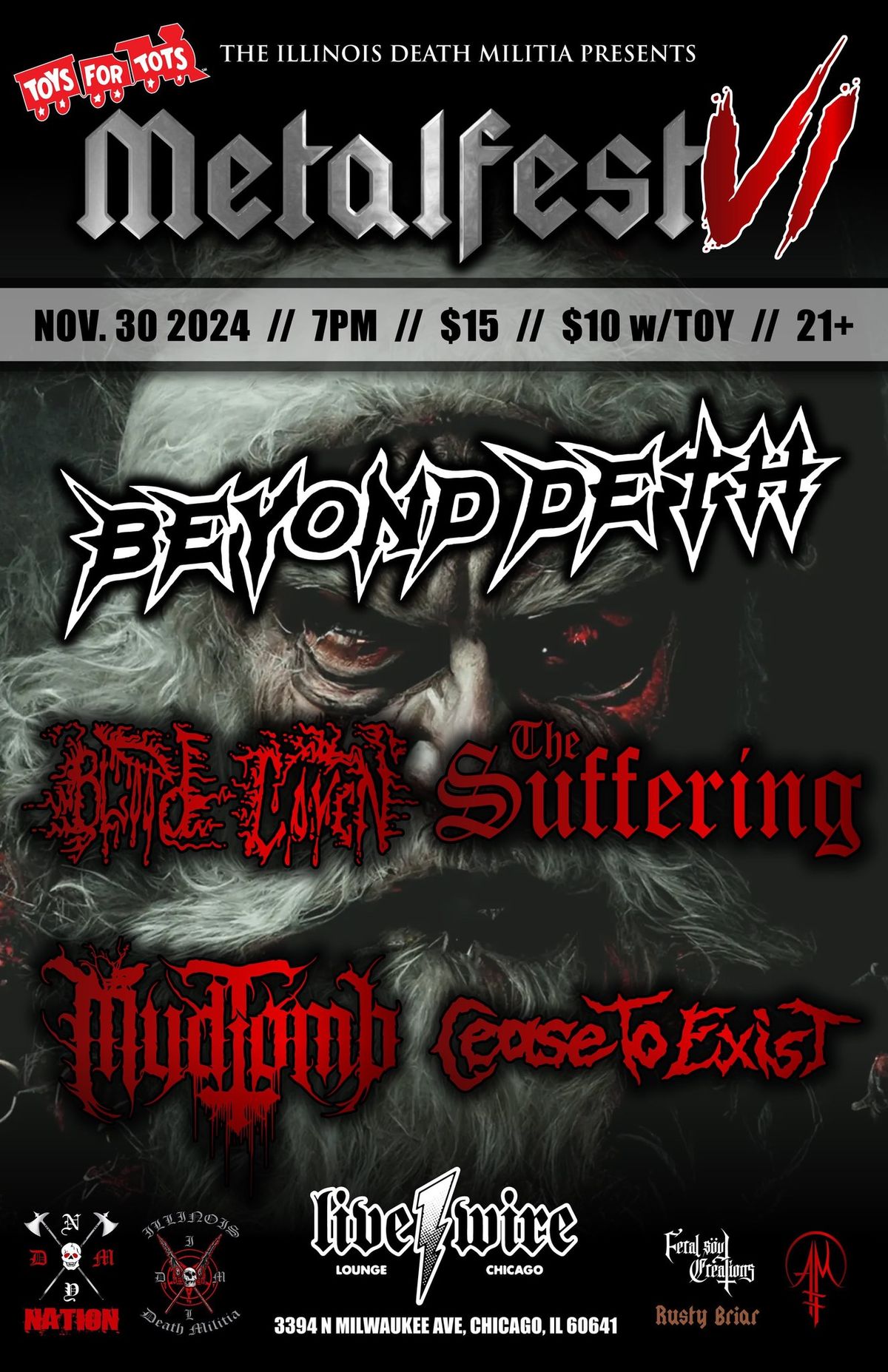 Toys for Tots Metalfest 6 w\/ Beyond Deth , Blood Coven , The Suffering & more \u2026