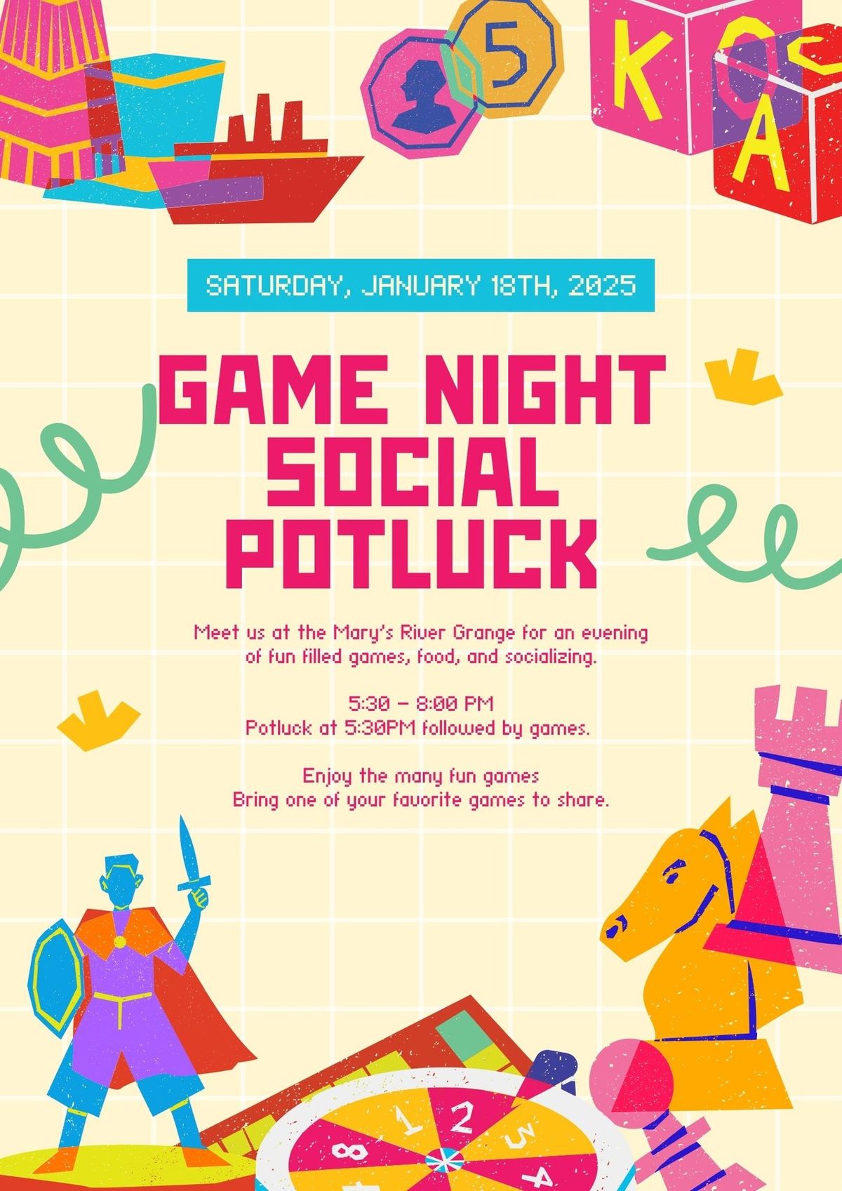 Game Night and Social Potluck