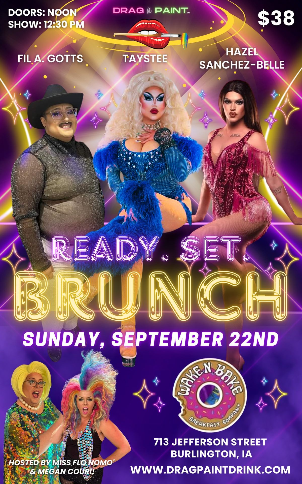 Drag N' Paint- Ready. Set. Brunch. Paint Party at Wake N Bake