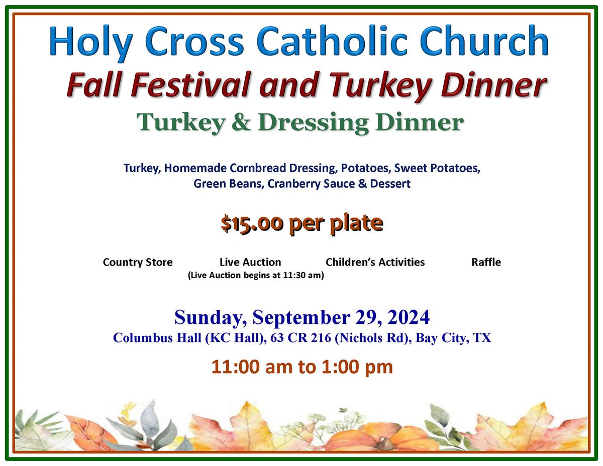 Holy Cross Catholic Church Fall Festival & Turkey Dinner