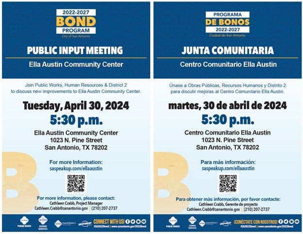 Public Input Meeting - Ella Austin Community Center 2022 Bond Funding