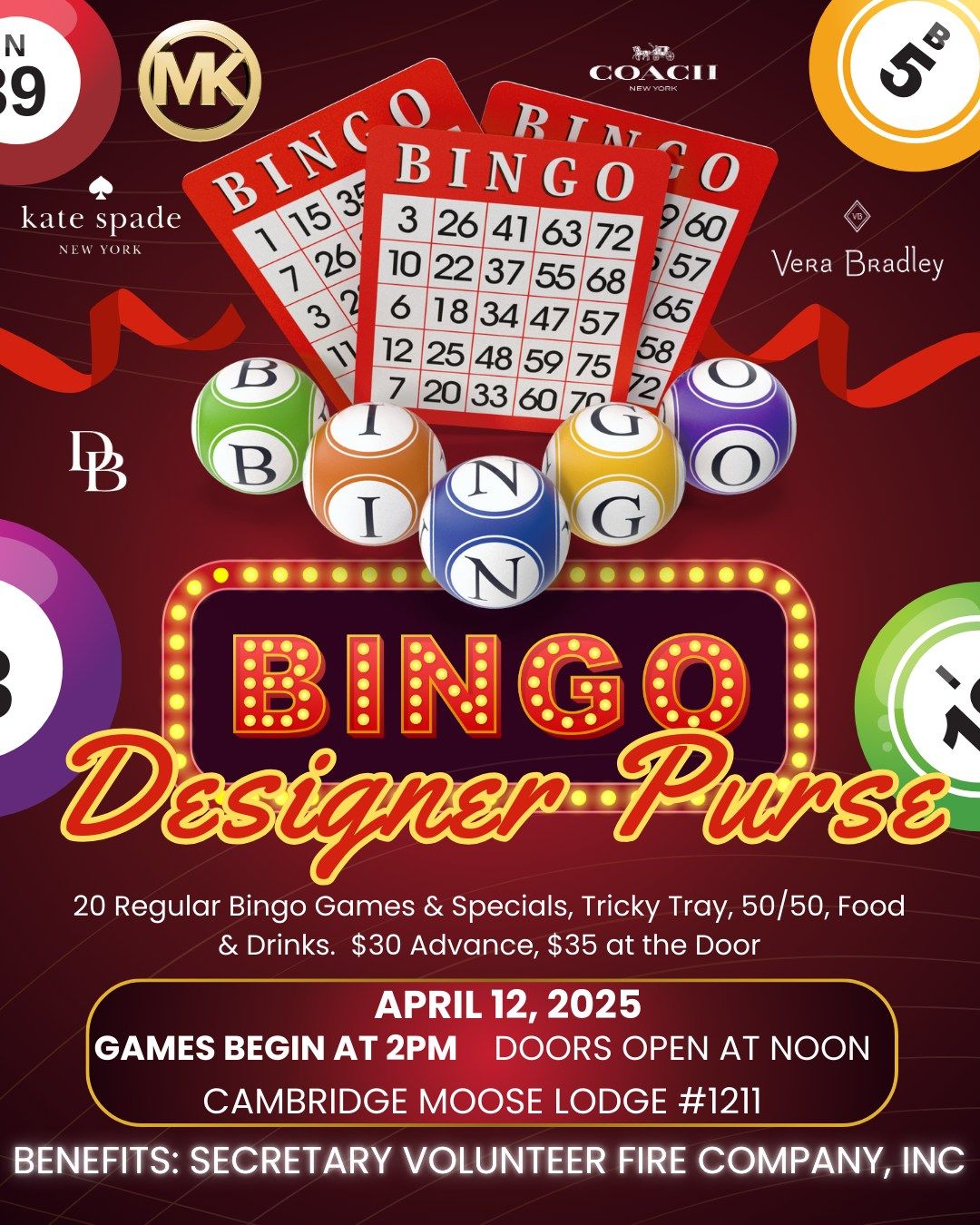 SVFC Designer Purse Bingo