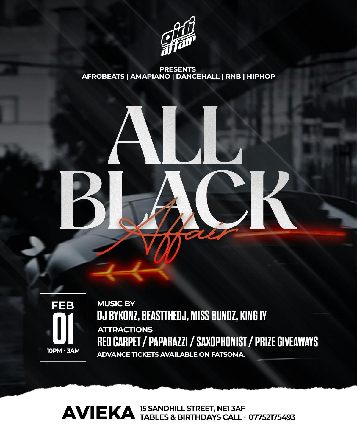 Gidi Affair - ALL BLACK AFFAIR - SAT 1ST FEBRUARY - AVEIKA